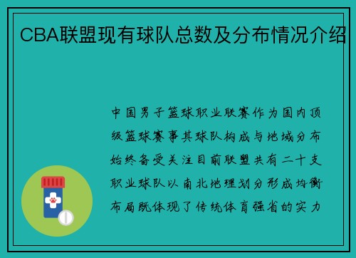 CBA联盟现有球队总数及分布情况介绍