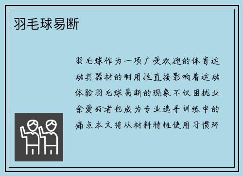 羽毛球易断